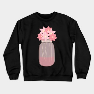 Mason Jar With Watercolor Flowers Bouquet Creative Art Crewneck Sweatshirt